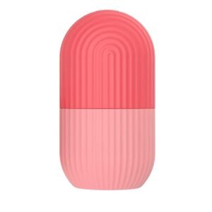 Ice roller for face, silicone reusable cooling massage tool.